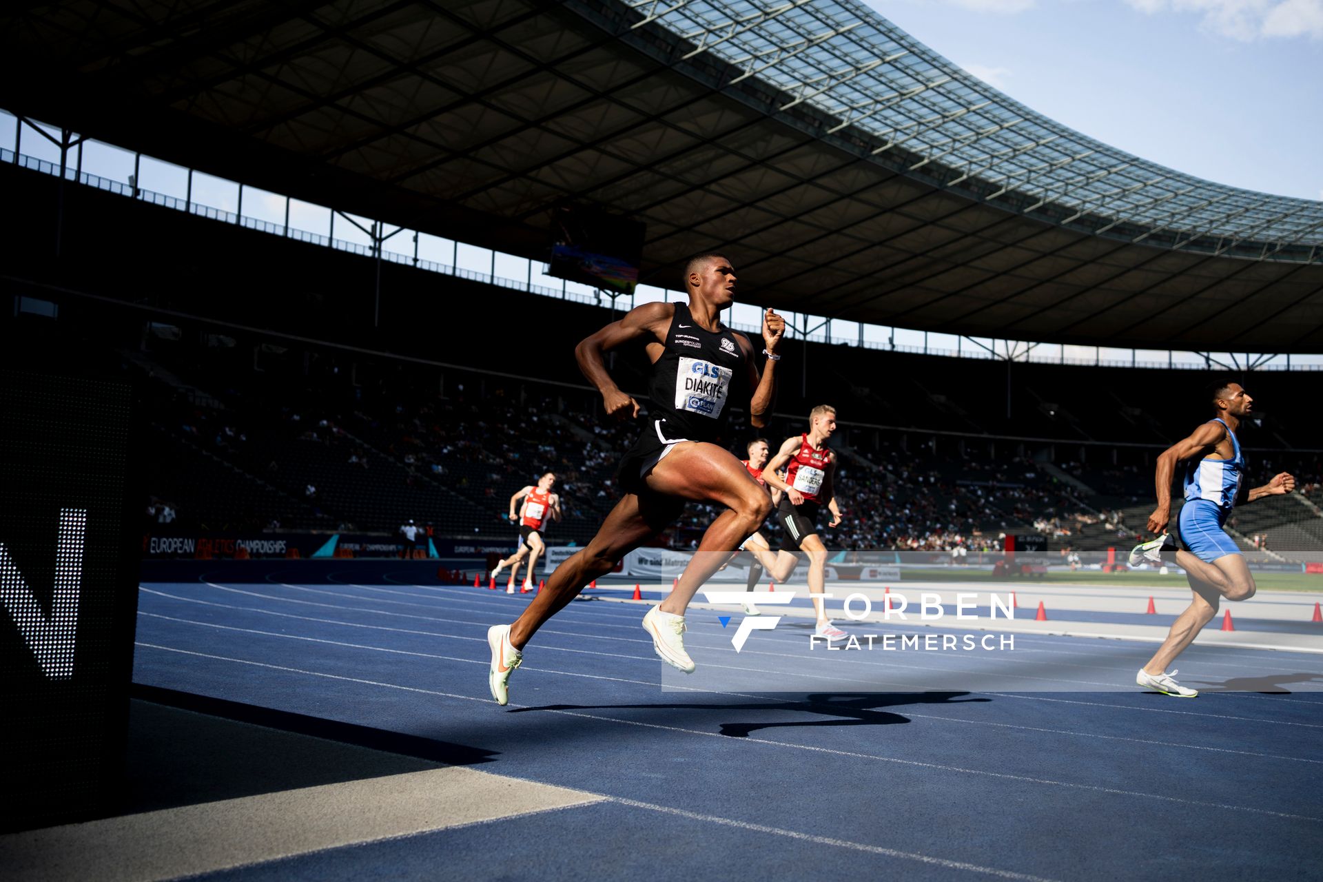 Malik Diakite (Hannover 96) im 400m Finale waehrend der deutschen Leichtathletik-Meisterschaften im Olympiastadion am 26.06.2022 in Berlin